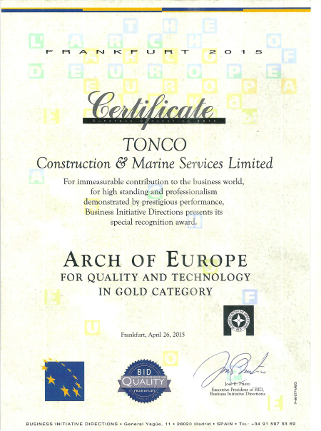 Arch of Europe certificate thumbnail